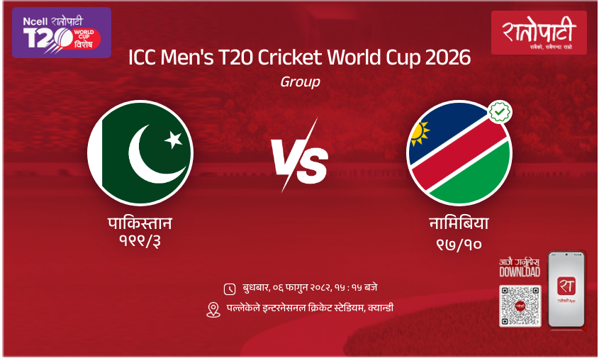 Pakistan vs Namibia ICC Men's T20 Cricket World Cup 2026