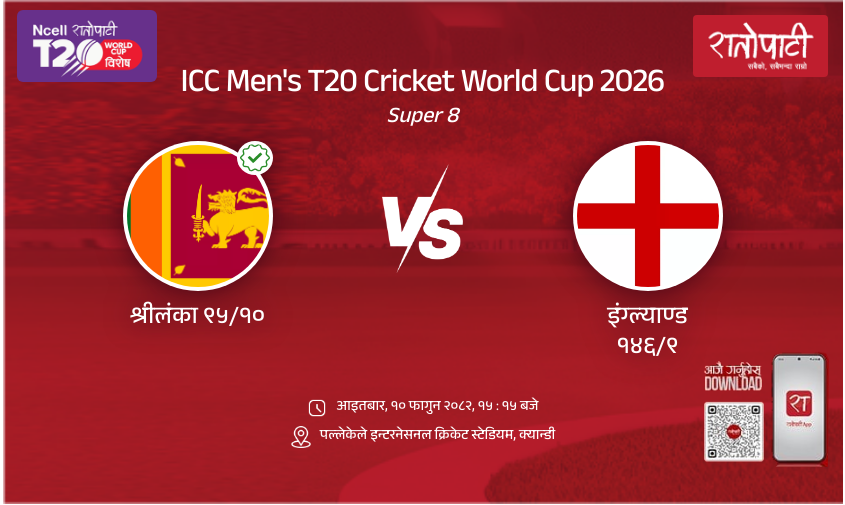 Sri Lanka vs England ICC Men's T20 Cricket World Cup 2026