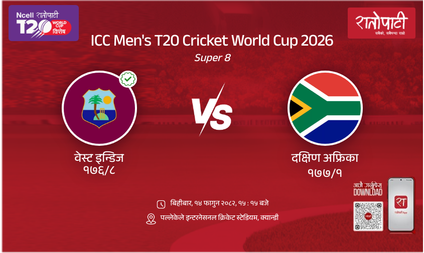 West Indies vs South Africa ICC Men's T20 Cricket World Cup 2026