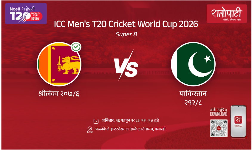 Sri Lanka vs Pakistan ICC Men's T20 Cricket World Cup 2026