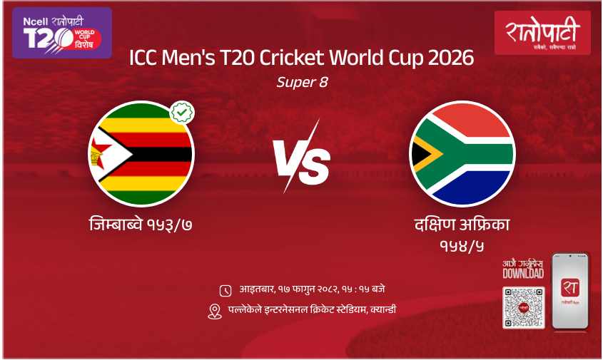 Zimbabwe vs South Africa ICC Men's T20 Cricket World Cup 2026