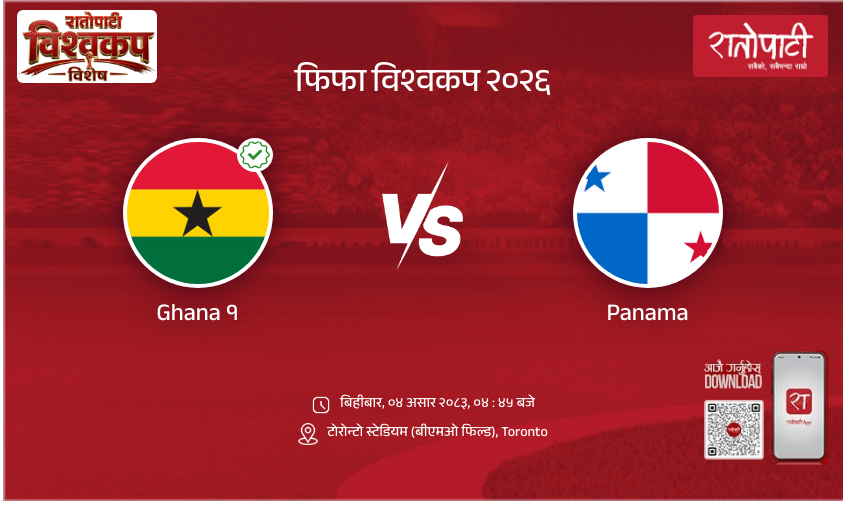 Ghana vs Panama फिफा विश्वकप २०२६
