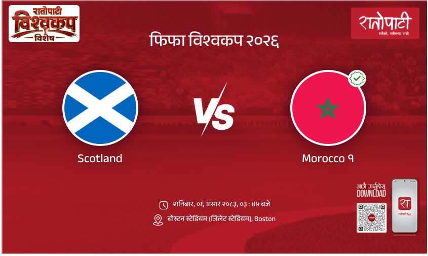 Scotland vs Morocco फिफा विश्वकप २०२६